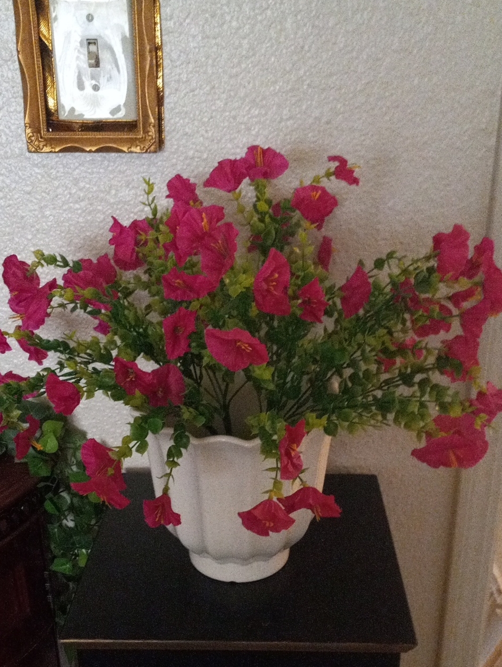 Artificial Pink Floral Arrangement in  vanilla creme planter - Home Accents